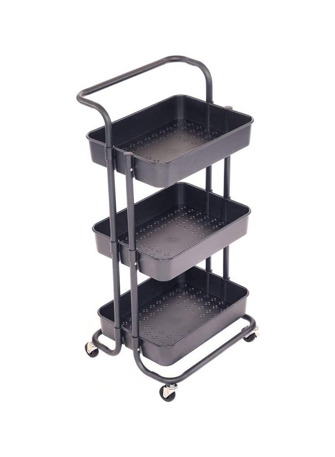 رومان جيفتس عربة تخزين عملية من 3 أرفف مزودة بمقابض وعجلات دوارة قابلة للقفل بني 43x36x86.5سم - Image 2