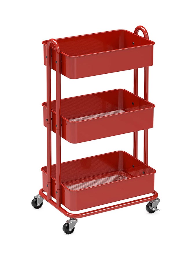 رومان جيفتس عربة متنقلة عملية من المعدن بثلاثة طوابق أحمر 44x82x35سم - Image 1