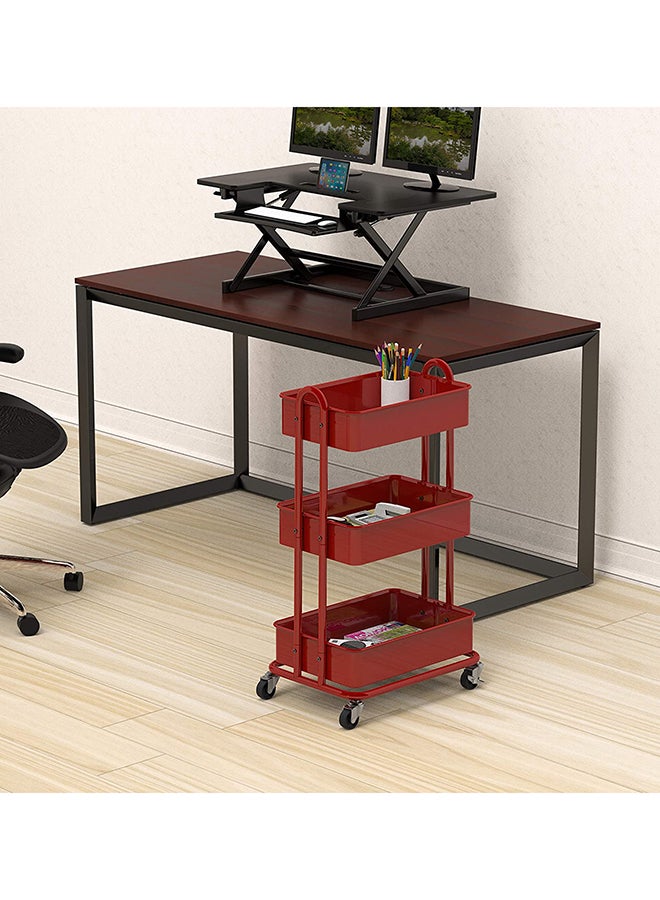 رومان جيفتس عربة متنقلة عملية من المعدن بثلاثة طوابق أحمر 44x82x35سم - Image 3