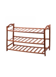 Roman Gifts 3-Tier Shoe Rack Organizer Natural Bamboo 12 Pair Of Shoe Natural Bamboo 67x49x23.5cm  - Image 2