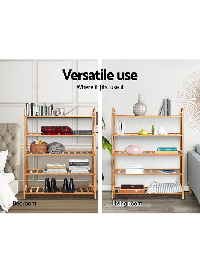 Roman Gifts - 5-Tier Shoe Rack Organizer 49x23x67 cm 15 pairs of shoe Natural Bamboo - Image 1