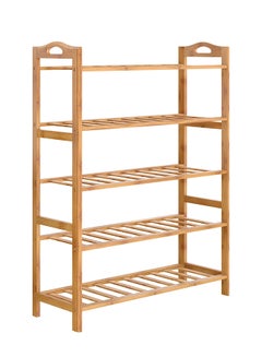 5-Tier Shoe Rack Organizer 49x23x67 cm 15 pairs of shoe Natural Bamboo