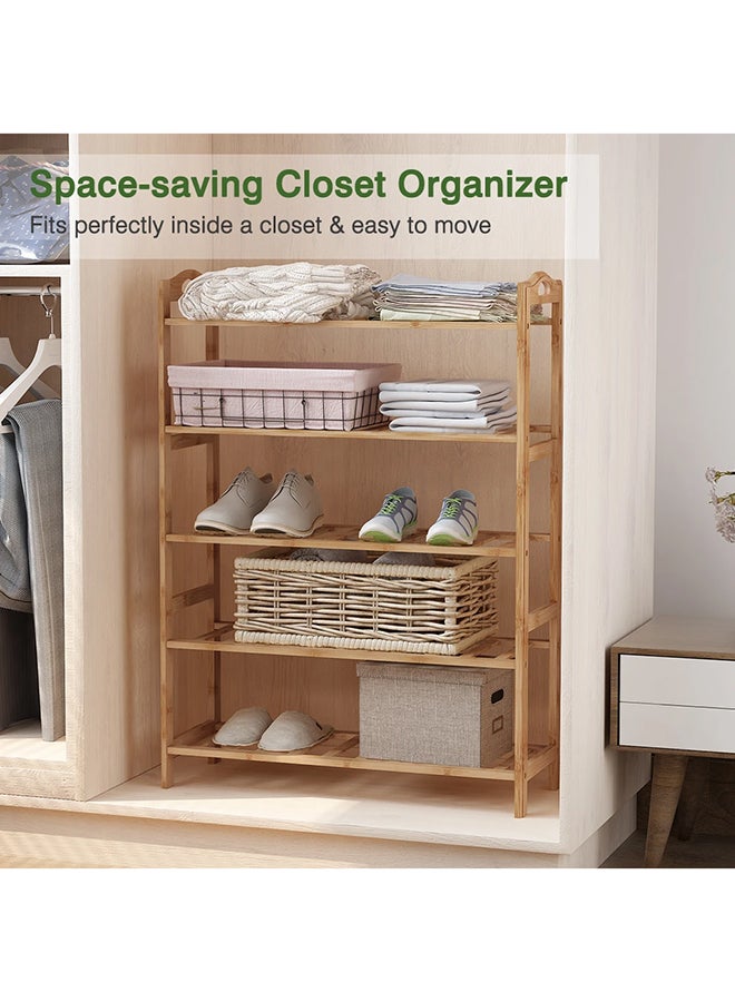 Roman Gifts - 5-Tier Shoe Rack Organizer 49x23x67 cm 15 pairs of shoe Natural Bamboo - Image 1