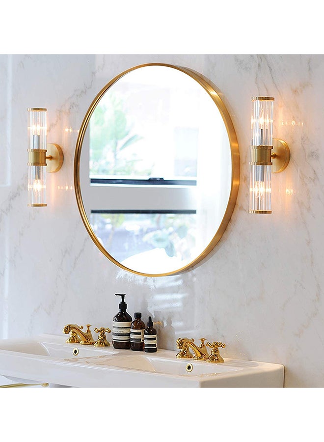 Roman Gifts Glass Panel Rounded Circle Design Vanity Mirror Gold 80X80centimeter  - Image 4