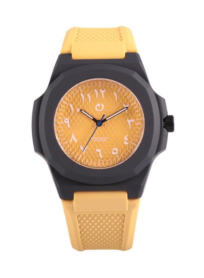 نون ساعة يد بعقارب وسوار من المطاط
 SCA - 43 ملم - أسود unisex - Image 3