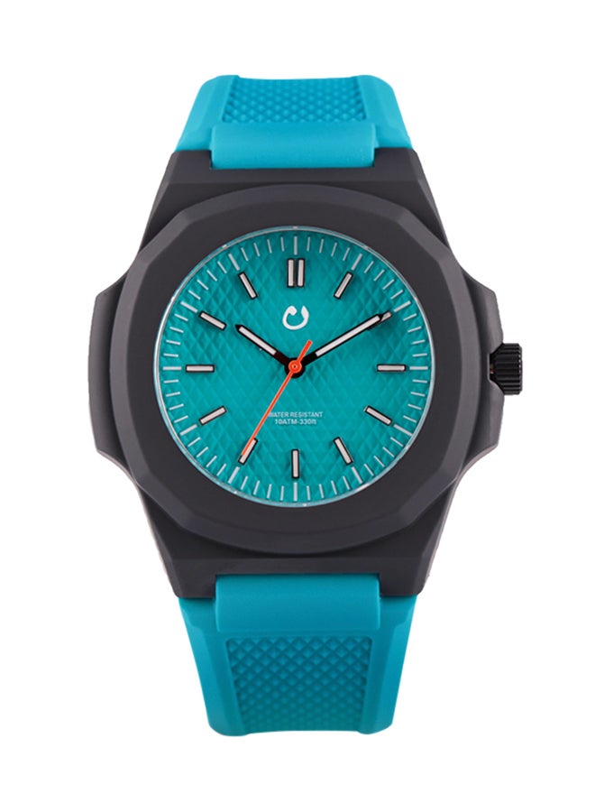 نون ساعة يد بعقارب وسوار من المطاط
 SCI5 - 43 ملم - أسود unisex - Image 3