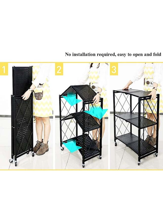 Kitchen Metal Storage Rack Black 72x37x87.5cm  - Image 2
