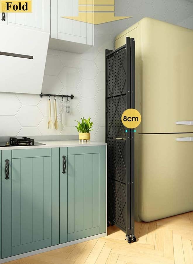 Kitchen Metal Storage Rack Black 72x37x87.5cm  - Image 3
