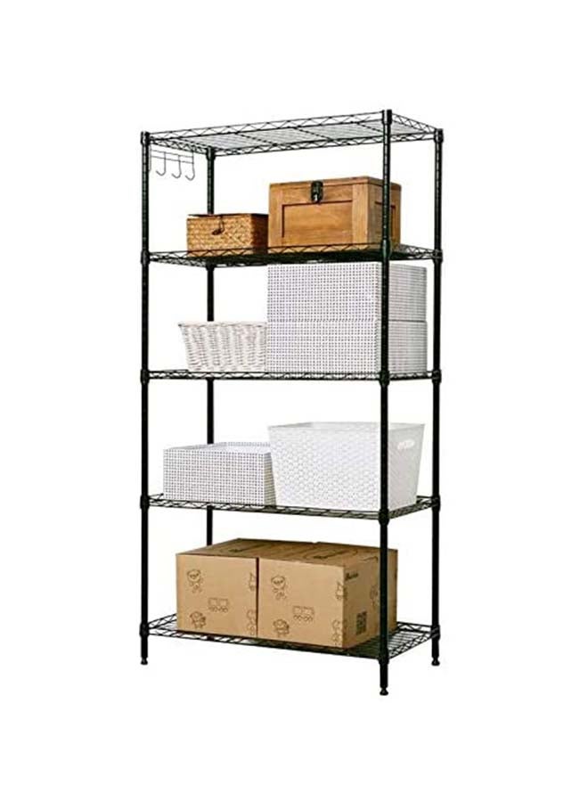 5-Tier Wire Shelving Bathroom Storage Black 55x30x150cm