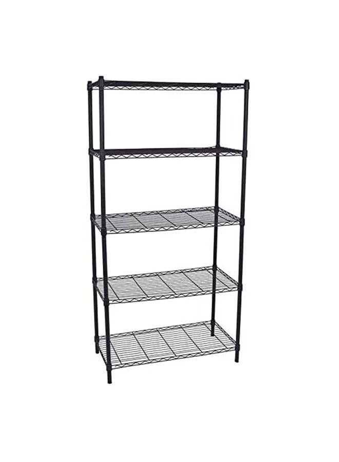 5-Tier Wire Shelving Bathroom Storage Black 55x30x150cm