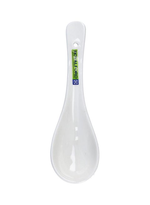 Porcelain Printed Soup Spoon White