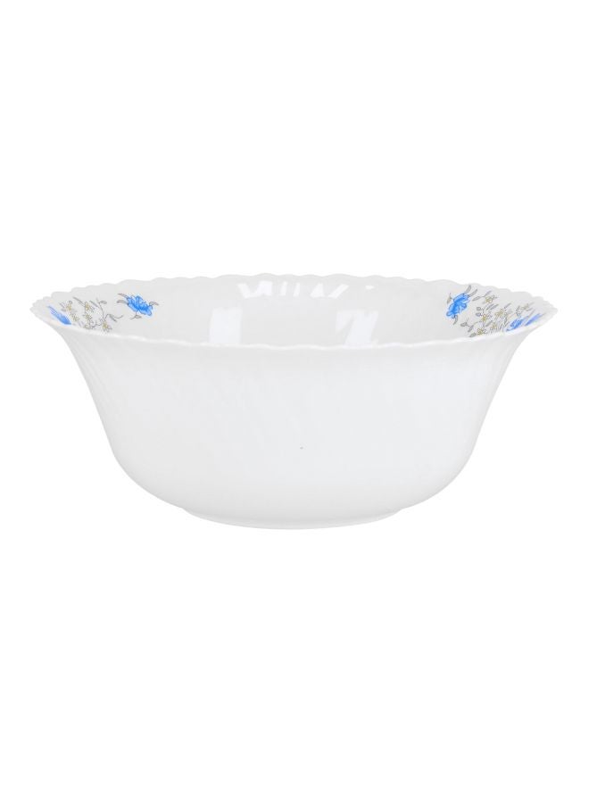 Royalford - Floral Printed Opal Soup Bowl White/Blue 8inch - Image 1