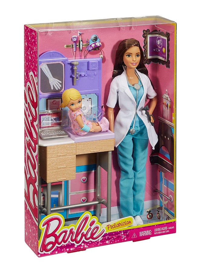 Barbie careers pediatrician doll and sales playset