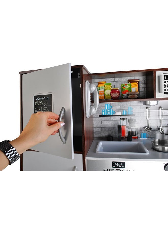 Wooden Modular Premium Quality Kitchen With Fridge And Microwave Toy For Kids Fun 80x36x15cm - Image 3