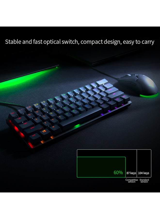 RAZER - Huntsman Mini Linear Optical Switches (Red) 60% Gaming Keyboard  Chroma RGB Lighting, PBT Keycaps, Onboard Memory Black - Image 1