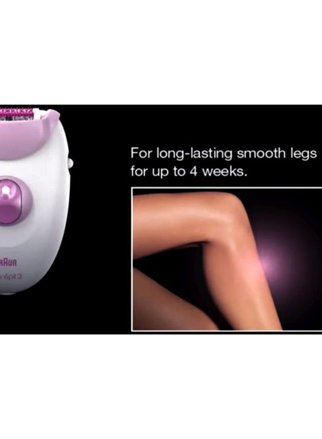 BRAUN - Silk-Epil 3 Epilator With Shaver Head Raspberry Pink/White - Image 1