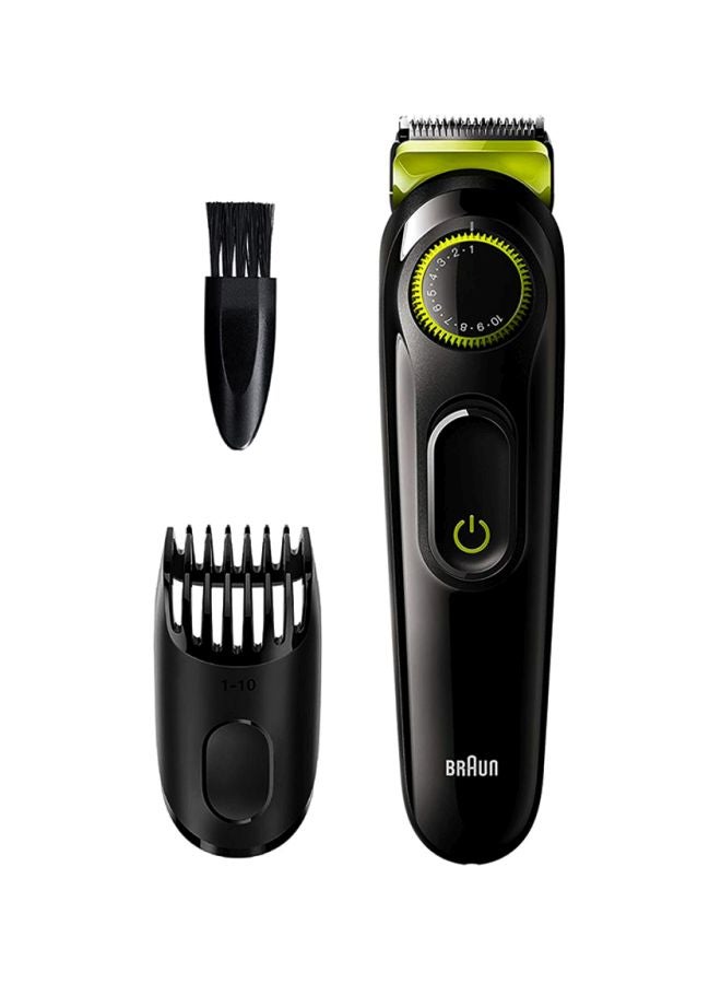 BRAUN - Beard Trimmer BT3221 With Precision Dial And Comb Black/Volt Green - Image 1