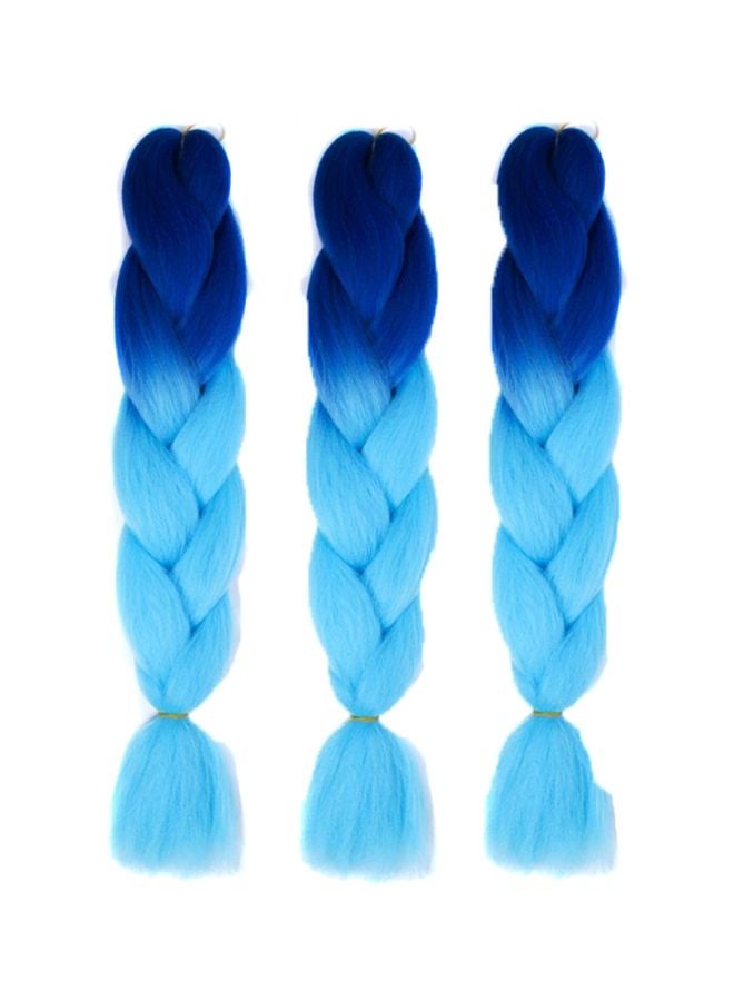 فوبيري طقم شعر مستعار مضفر طويل ومموج من 3 قطع ملكي/ أزرق مائي 60x4x2سم - Image 1