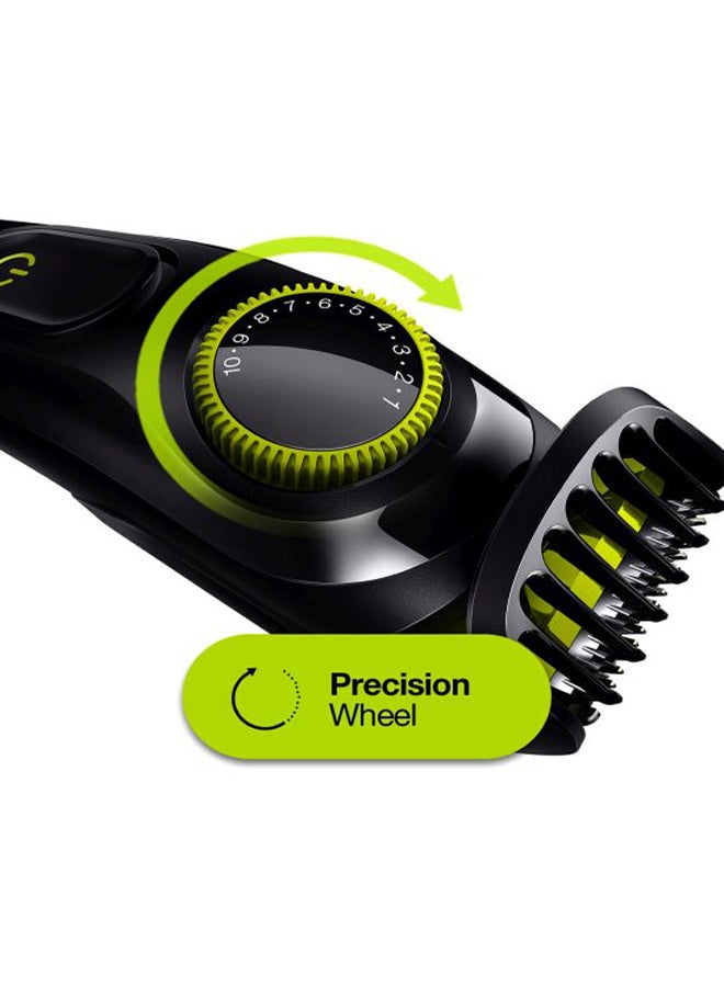 BRAUN - Beard Trimmer BT3221 With Precision Dial And Comb Black/Volt Green - Image 1
