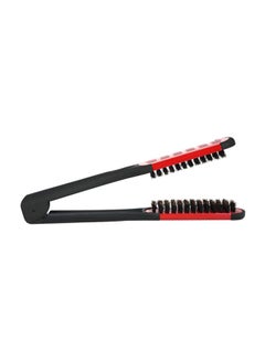 ANSELF Duplex Brush Hair Straightening Clamp Black/Red 23.5x5x3cm  - Image 1
