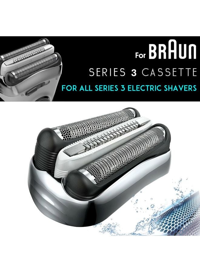 Cassette Replacement For Series 3 Electric Shavers Black/Silver