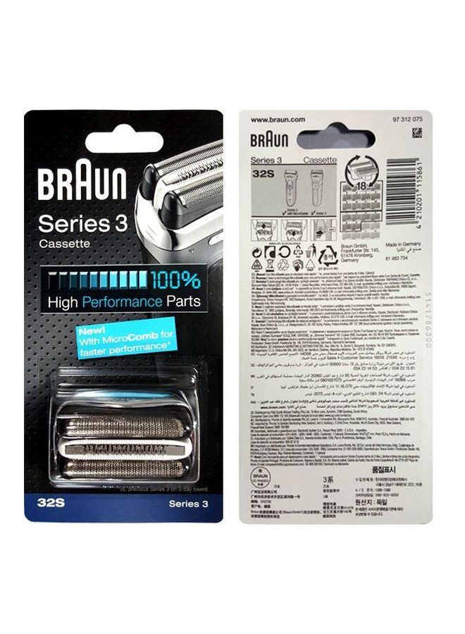 Cassette Replacement For Series 3 Electric Shavers Black/Silver