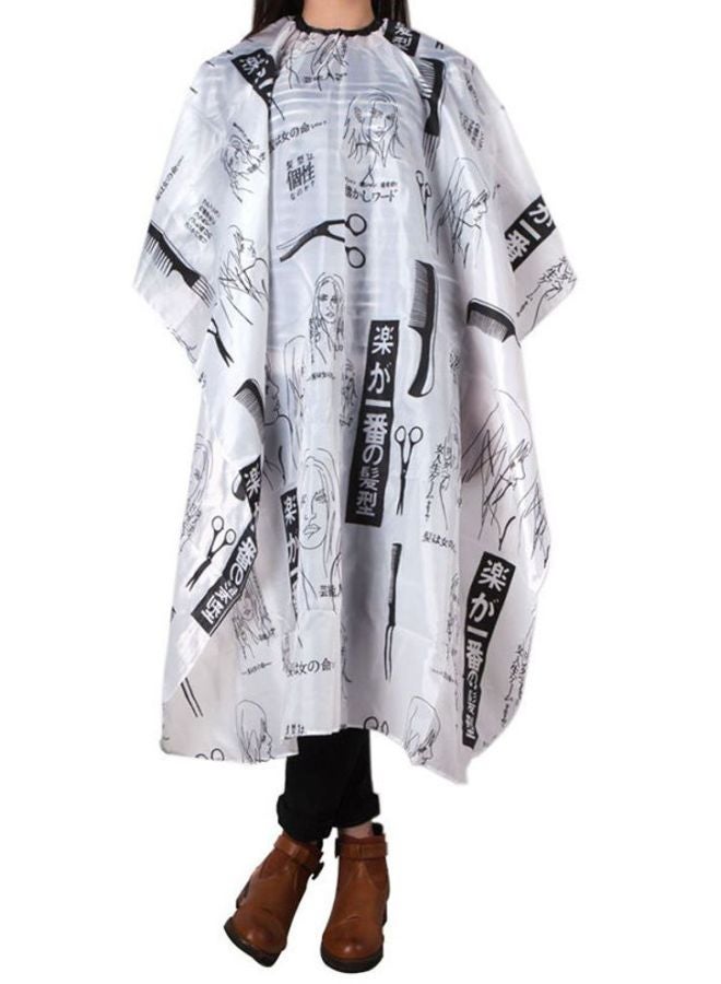 ANSELF Barber Hairdressing Cape Apron White/Black  - Image 2