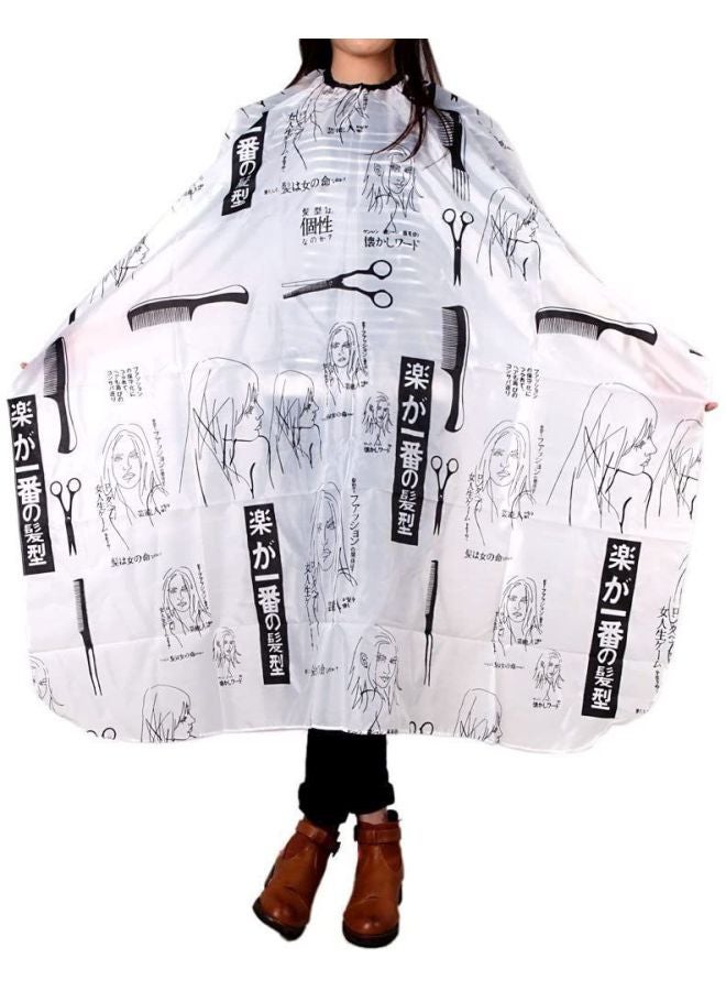 ANSELF Barber Hairdressing Cape Apron White/Black  - Image 3