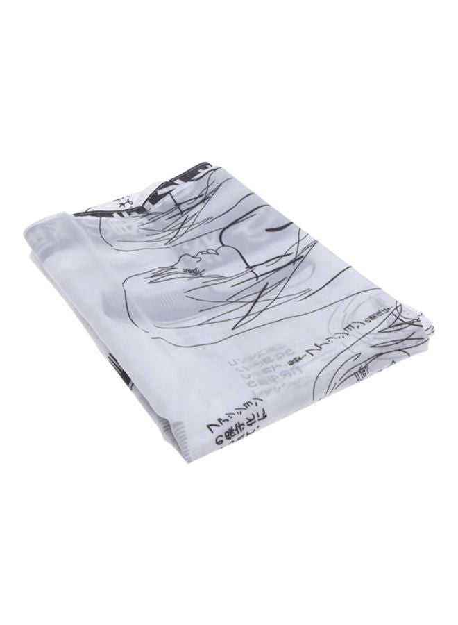 ANSELF Barber Hairdressing Cape Apron White/Black  - Image 1