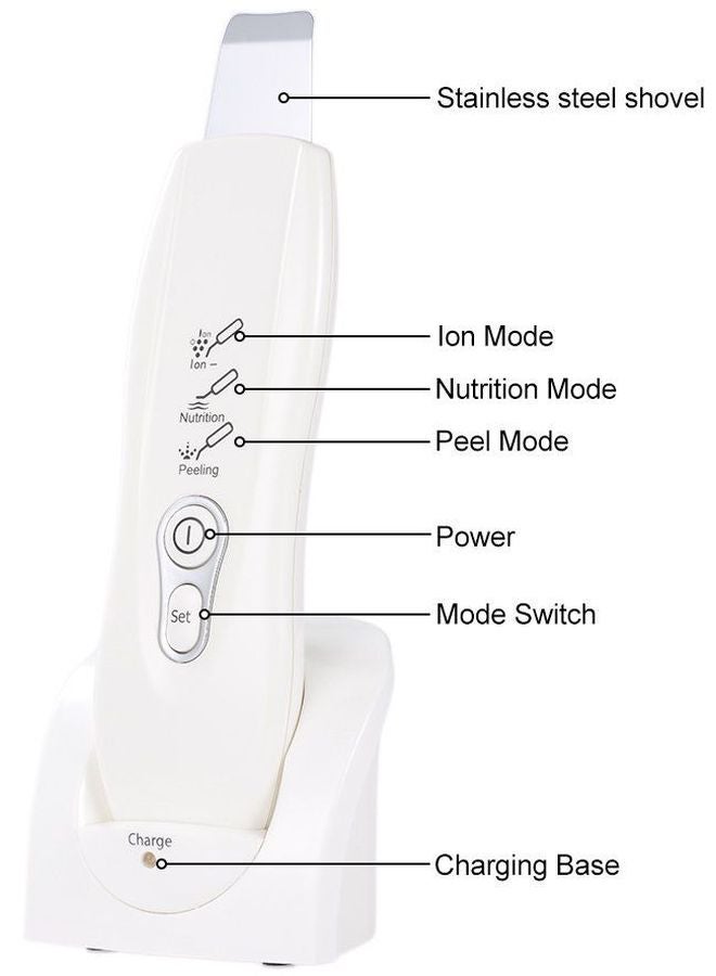 ANSELF Ultrasonic Rechargeable Skin Cleaner White 17.5x4.5x2cm - Image 4