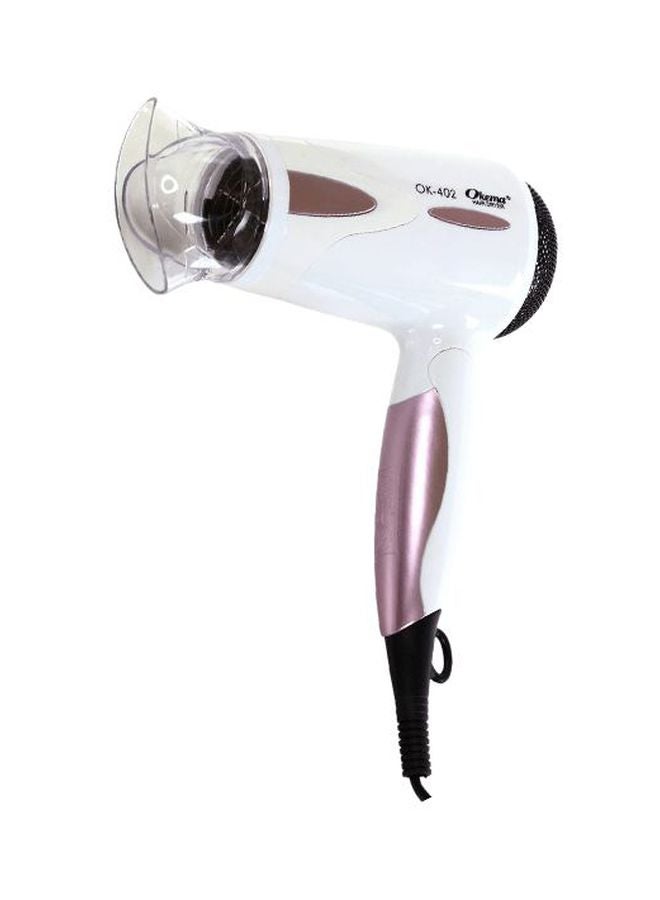 Okema Professional Hair Dryer White/Pink - Image 4
