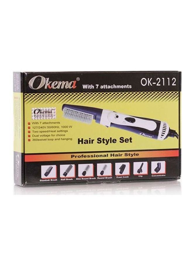 أوكيما طقم مصفف للشعر مع 7 ملحقات أسود/أبيض - Image 5