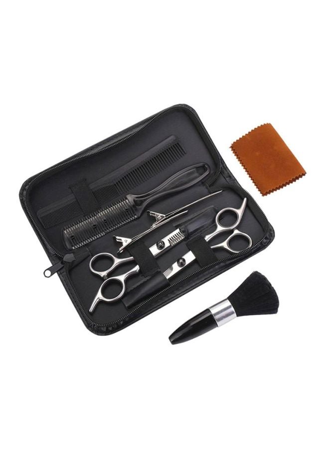 LAWAZIM 9-Piece Hair Styling Scissors Set Black/Silver - Image 2