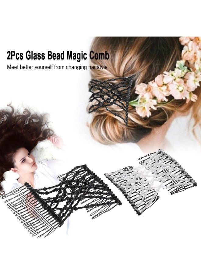 ANSELF 2-Piece Elastic Double Insert Clip Set Black/White - Image 4