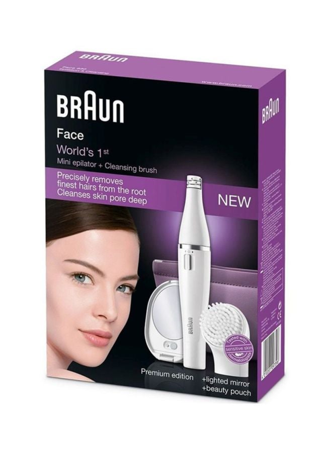 BRAUN Premium Edition Face Mini Epilator And Cleansing Brush Set White - Image 2