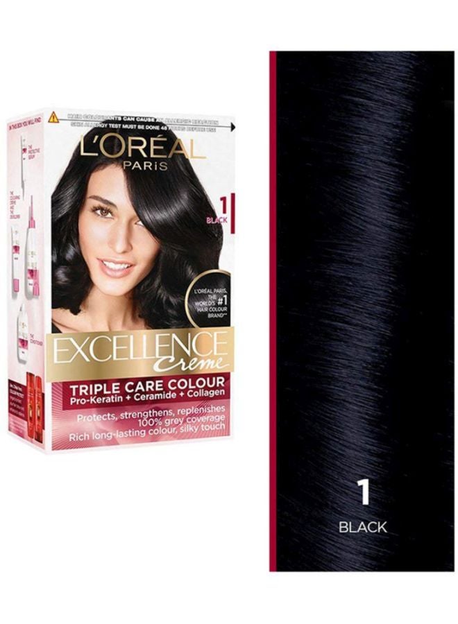 L'OREAL PARIS Excellence Creme Hair Color Black 1 100grams - Image 2