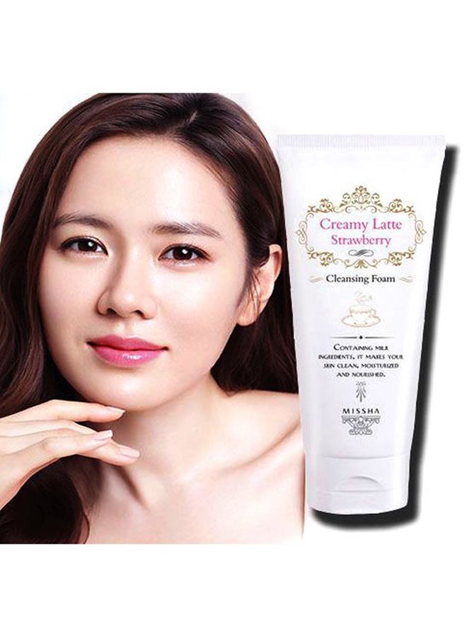 Missha Creamy Latte Strawberry Cleansing Foam 172ml  - Image 2