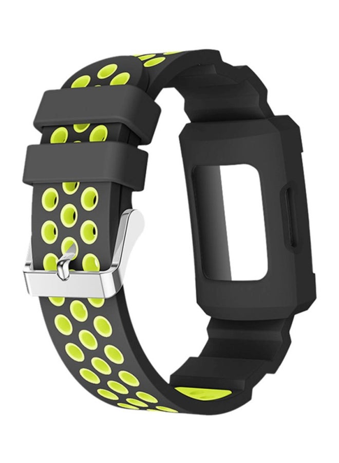 Voberry Replacement Band For Fitbit Charge 3 Black/Green - Image 1