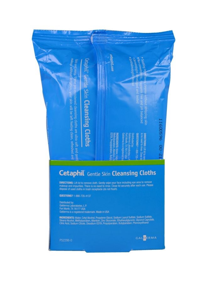 Cetaphil Gentle Skin Face Cleansing Cloths Dry Sensitive Skin 25 Piece (12X20)cm  - Image 3