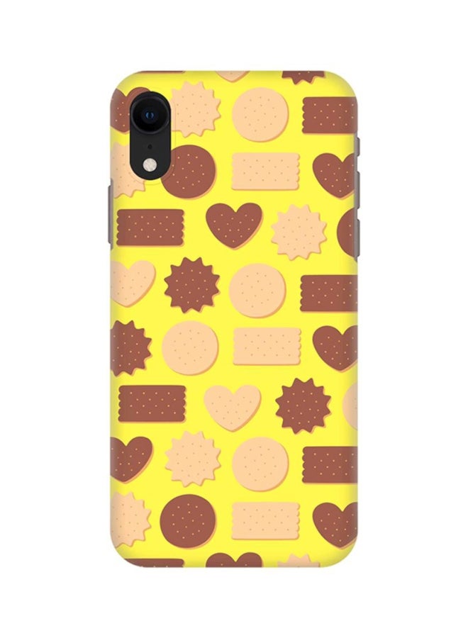 غطاء حماية واقٍ لهاتف أبل آيفون XR مزين بنقش قطع بسكويت وقلوب