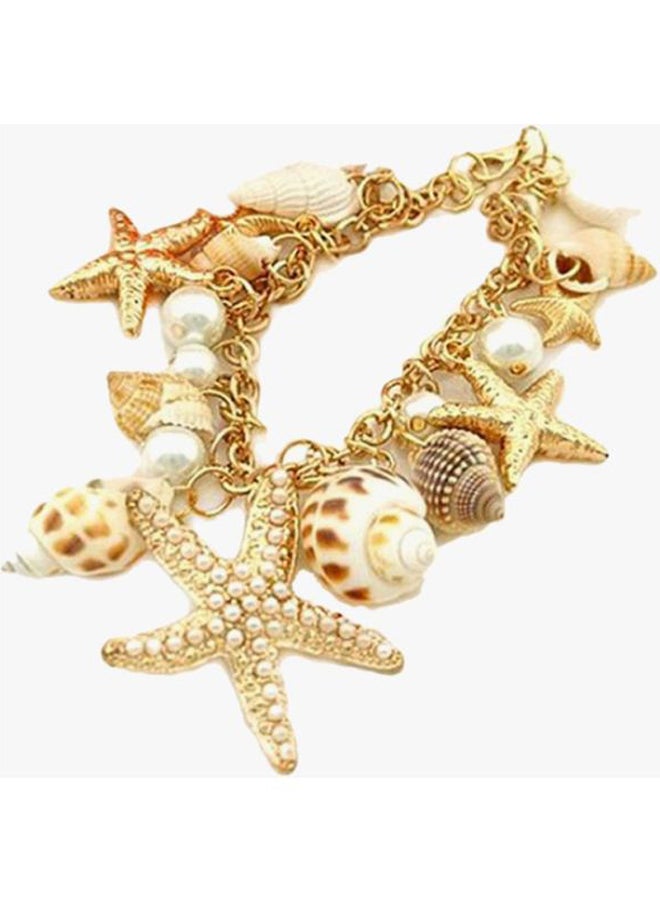 بلولانز سوار مرصع باللؤلؤ الصناعي ومزين بأشكال المحار ونجم البحر - Image 2