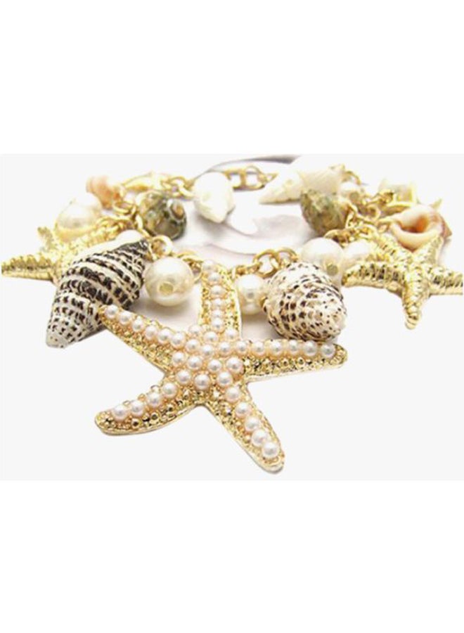 بلولانز سوار مرصع باللؤلؤ الصناعي ومزين بأشكال المحار ونجم البحر - Image 3