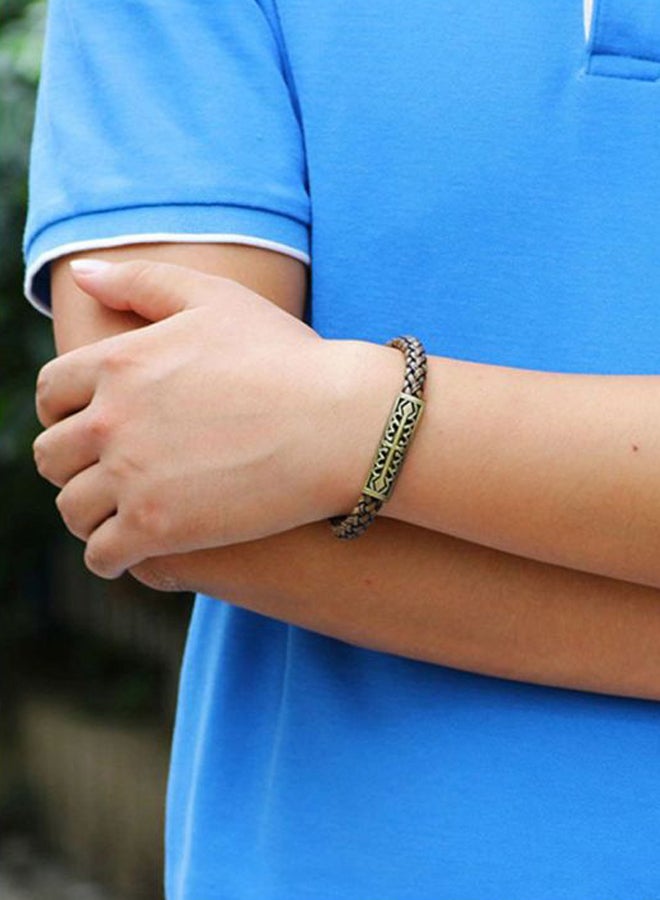 QiaoKai Vintage Style Leather Woven Bracelet  - Image 4