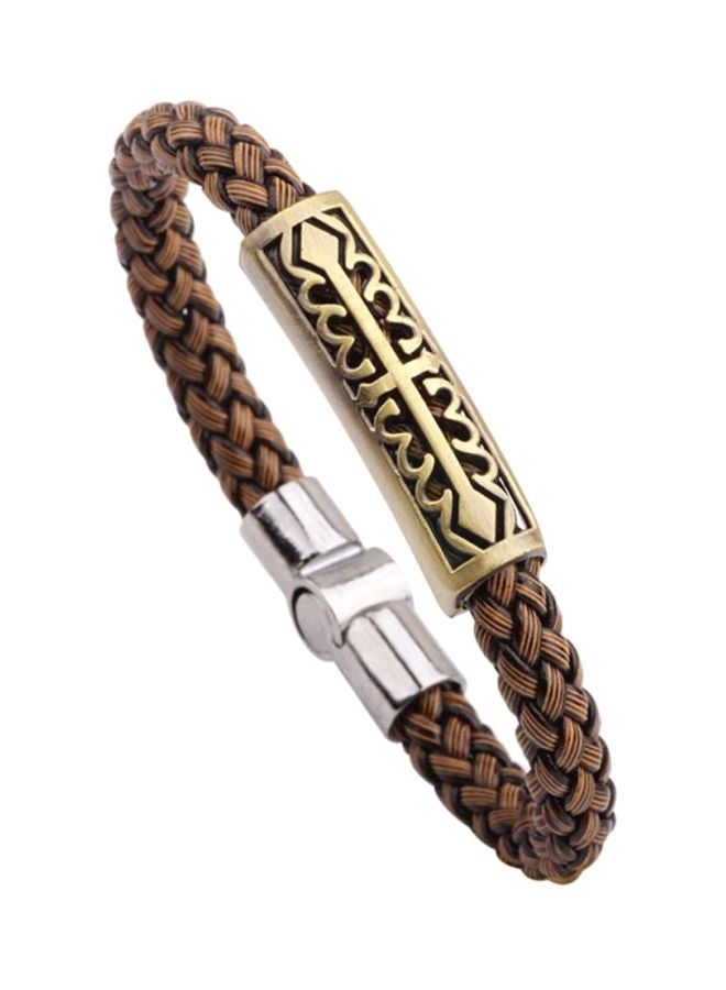 QiaoKai Vintage Style Leather Woven Bracelet  - Image 1