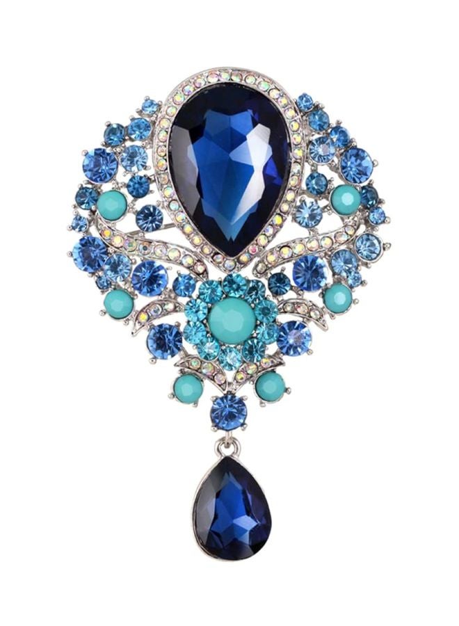 Bluelans - Rhinestone Teardrop Dangle Brooch Pin - Image 1