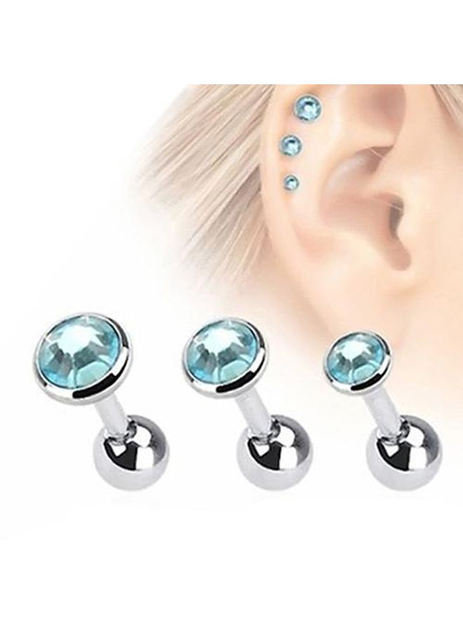 Bluelans - 3-Piece Rhinestone Tragus Studded Helix Bar Earrings Set - Image 1