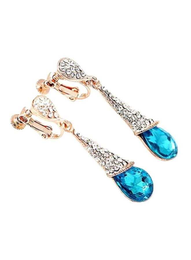 Cubic Zirconia Rhinestone Studded Chandelier Earrings