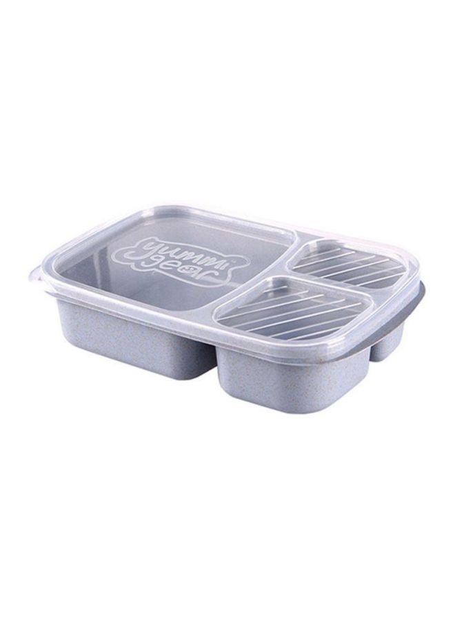 CYTHERIA 3 Grid Portable Food Storage Lunch Box Grey 23.5cm 