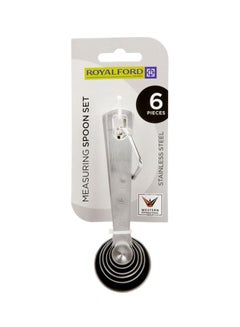 Royalford 6-Piece Stainless Steel Measuring Spoons Set Silver  - Image 4