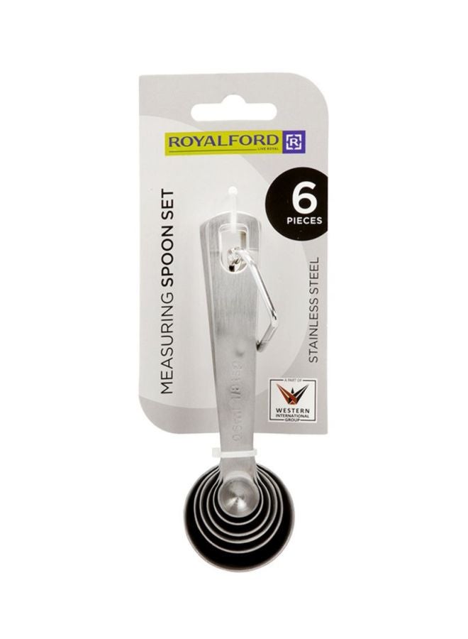 Royalford 6-Piece Stainless Steel Measuring Spoons Set Silver  - Image 4